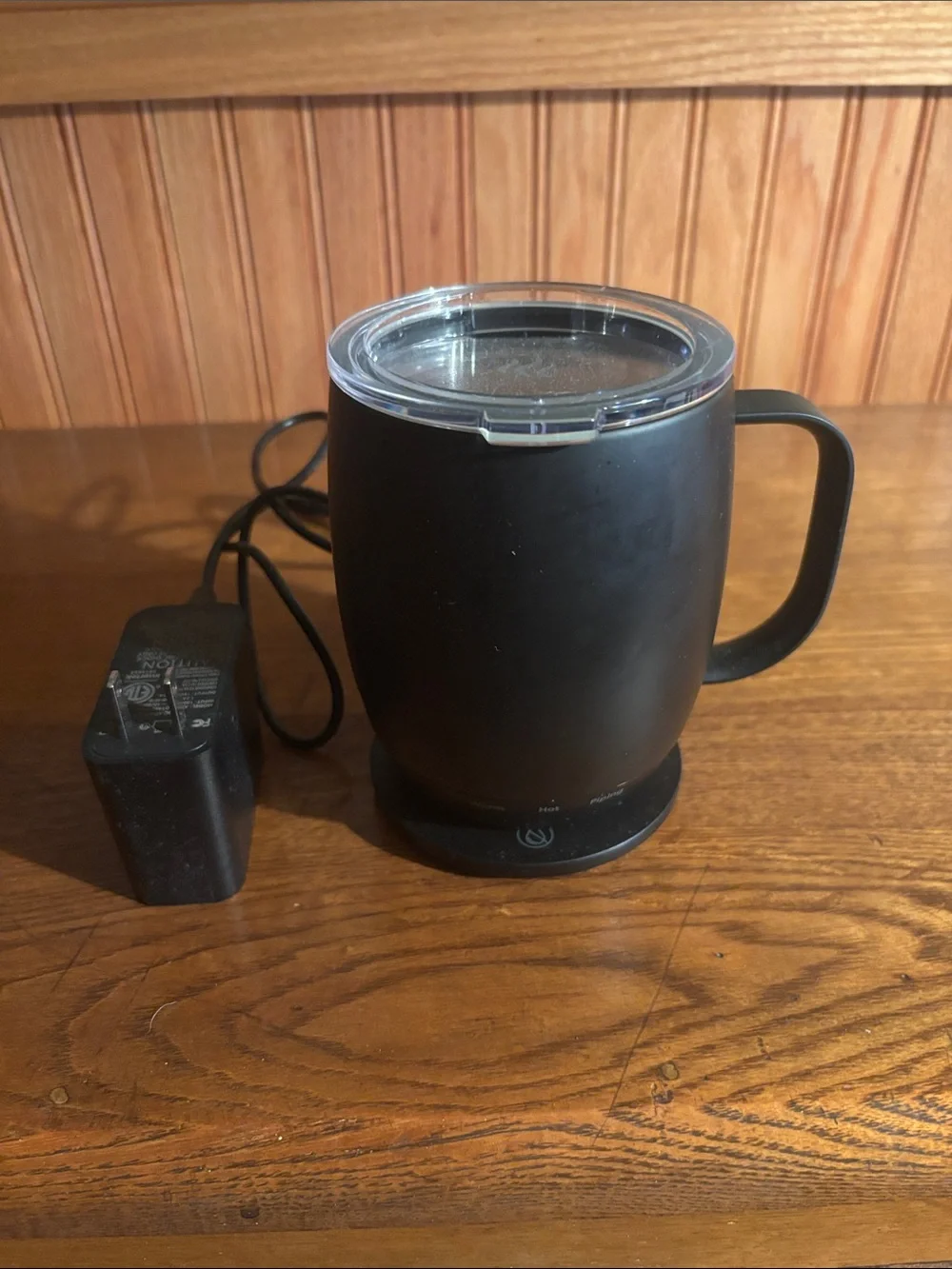 Electric Black Travel Mug with Clear Lid